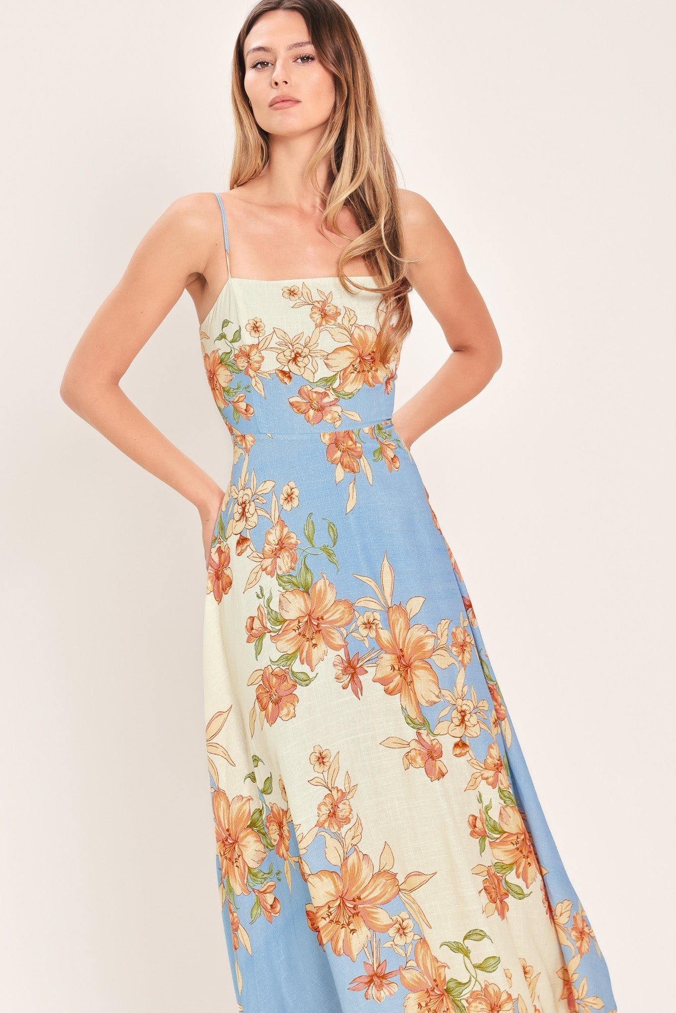SUMMER SERENADE FLORAL MIDI DRESS
