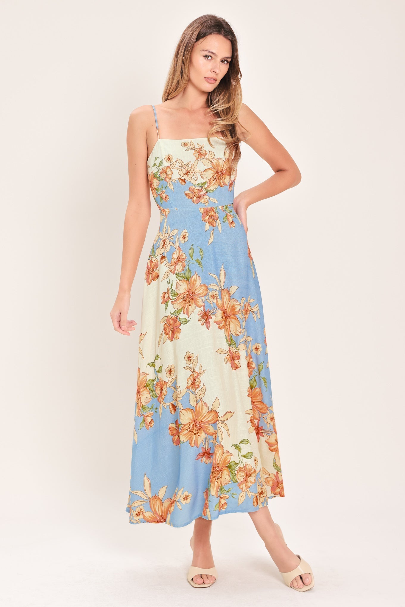 SUMMER SERENADE FLORAL MIDI DRESS