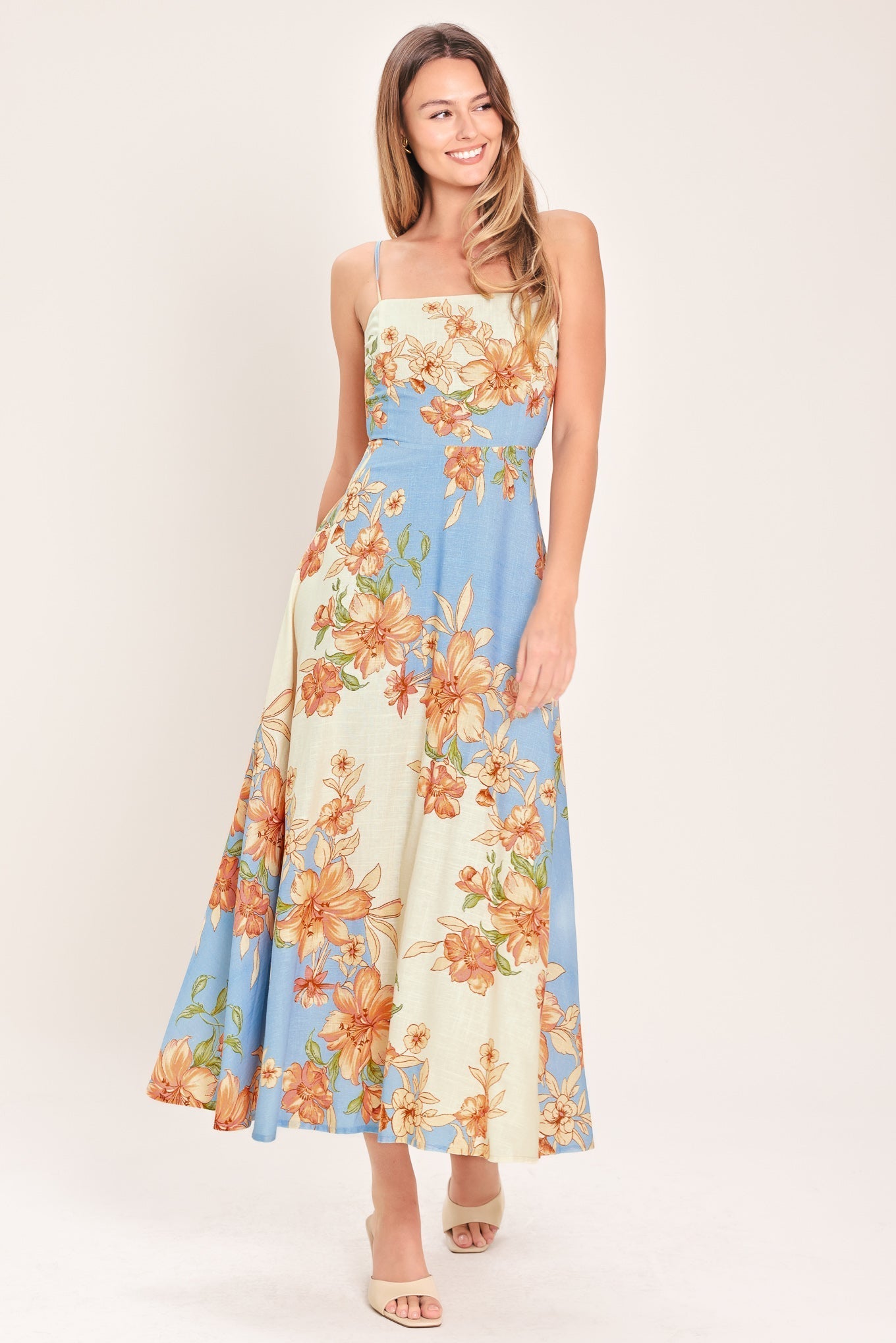 SUMMER SERENADE FLORAL MIDI DRESS