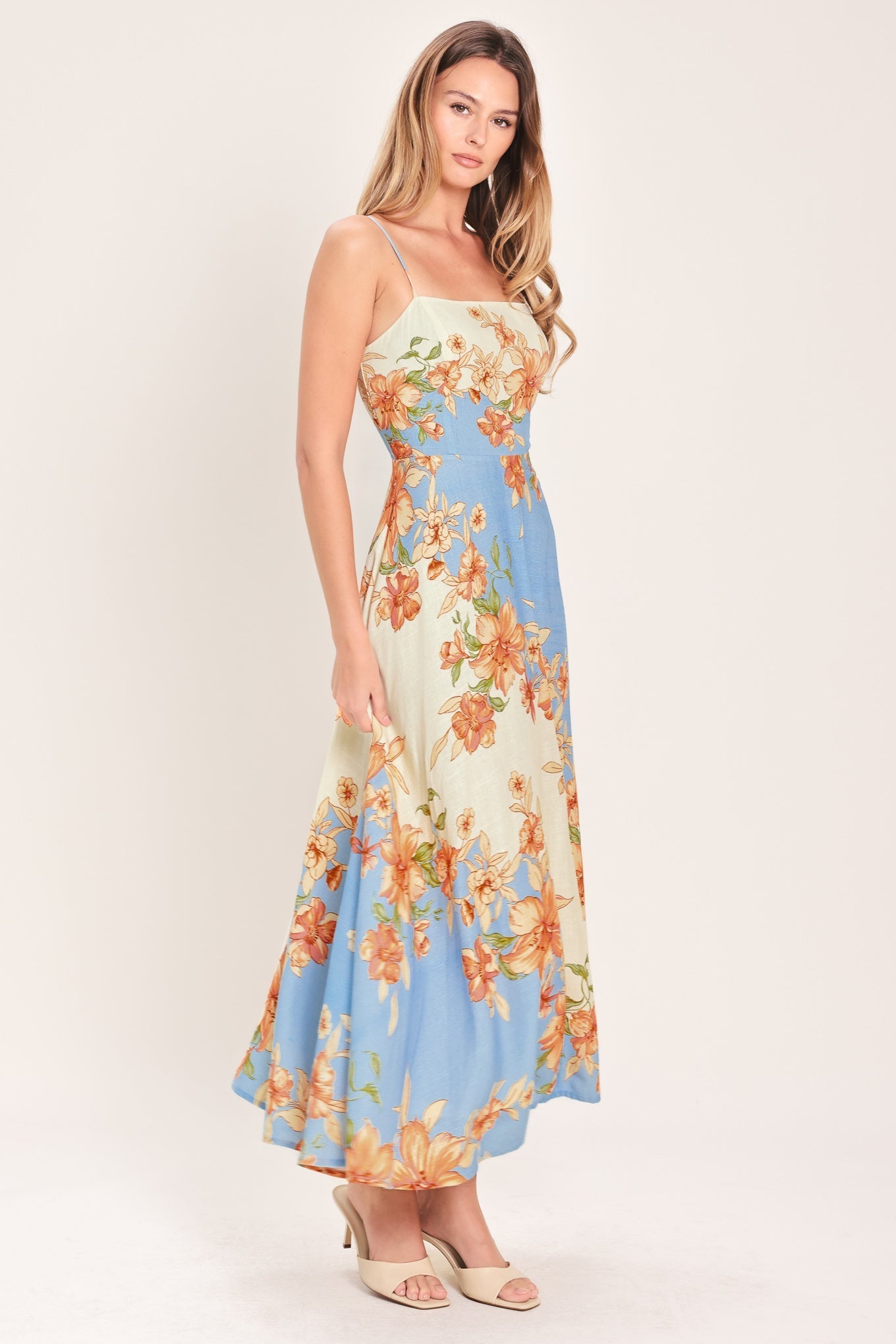 SUMMER SERENADE FLORAL MIDI DRESS