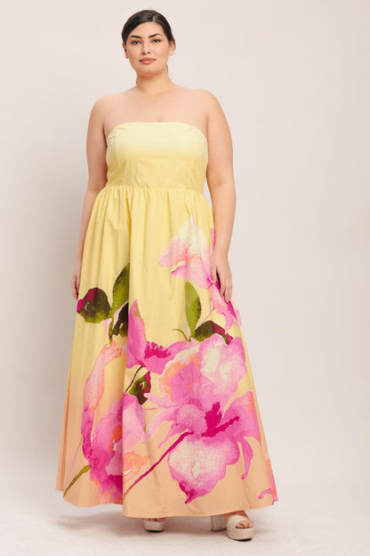 DREAMY OMBRE LIGHT YELLOW MAXI DRESS