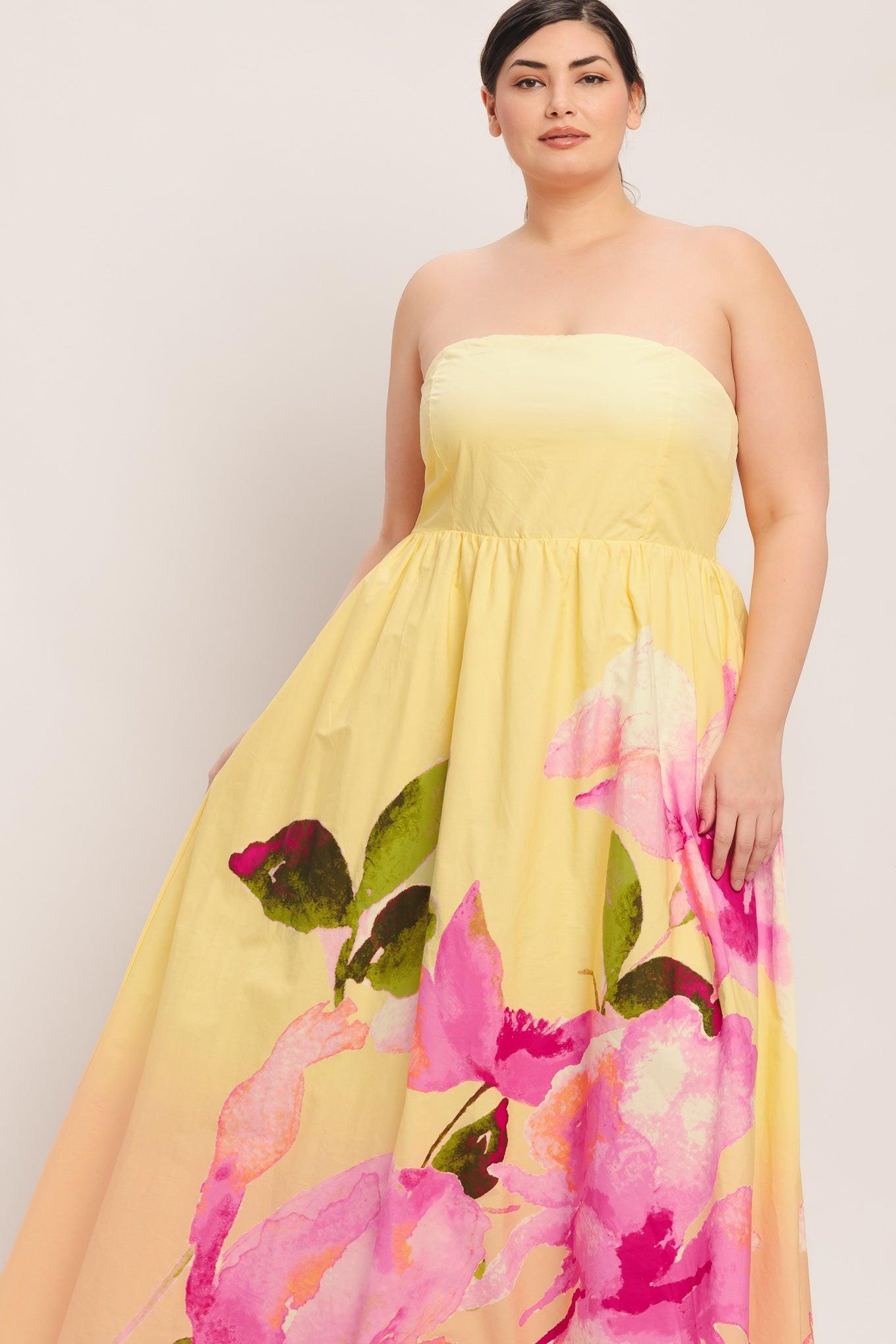DREAMY OMBRE LIGHT YELLOW MAXI DRESS