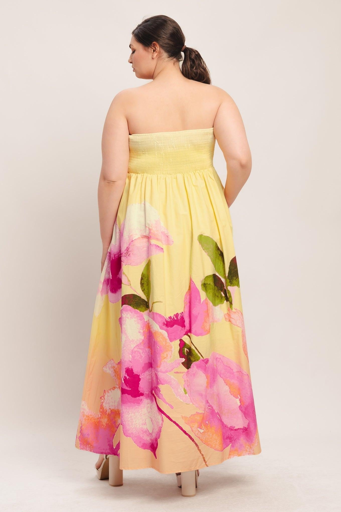 DREAMY OMBRE LIGHT YELLOW MAXI DRESS