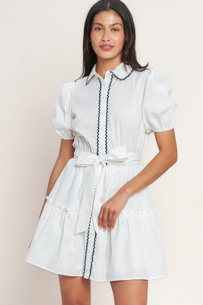 A LITTLE BIT LOVELY WHITE MINI DRESS