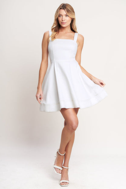FIRST DATE FEELS WHITE TWILL MINI DRESS FINAL