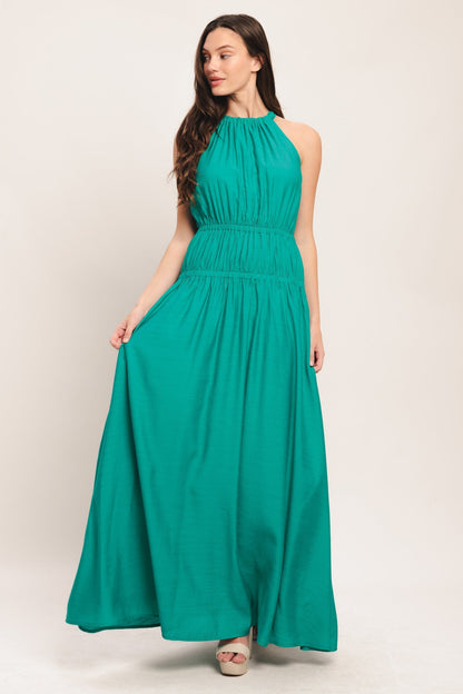 RIVER WALK TEAL MAXI DRESS