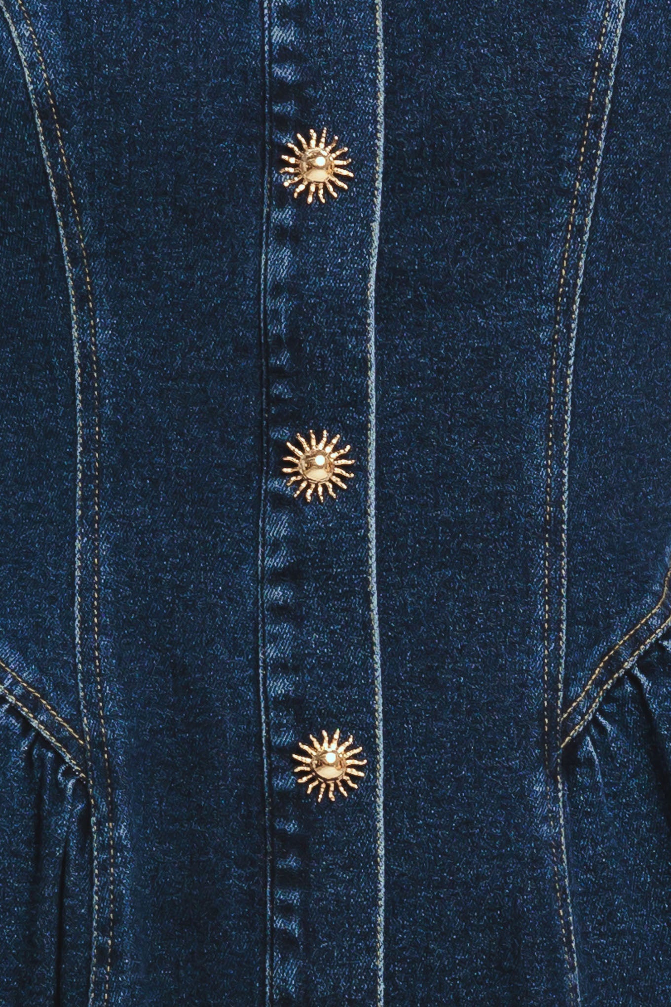 EFFORTLESS POLISH BUTTON FRONT DENIM MIDI DRESS