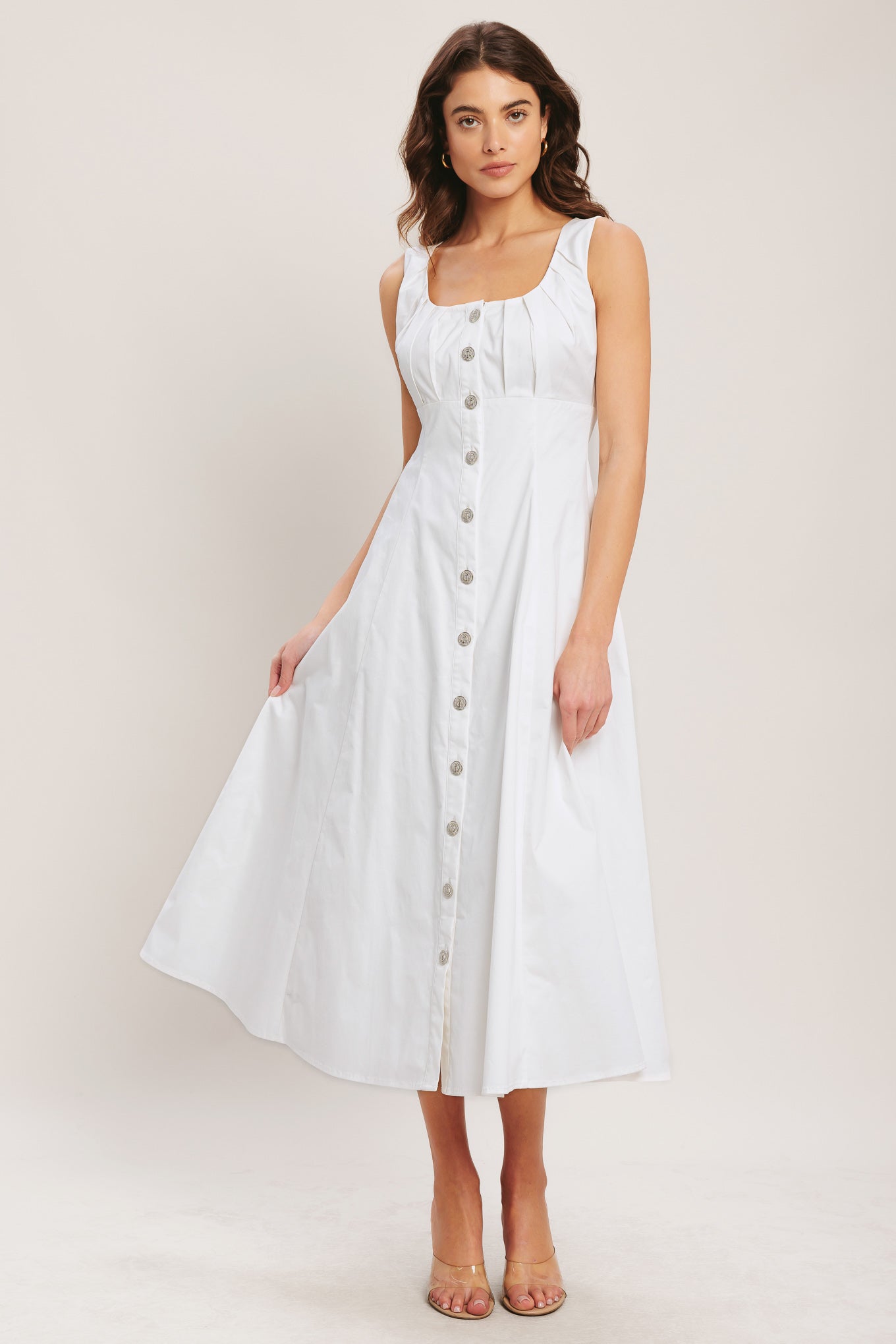 SEASIDE BRUNCH WHITE MIDI DRESS