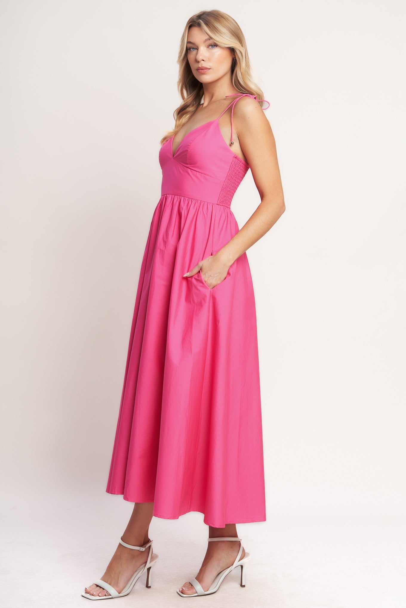PRETTY IN PINK MIDI DRESS