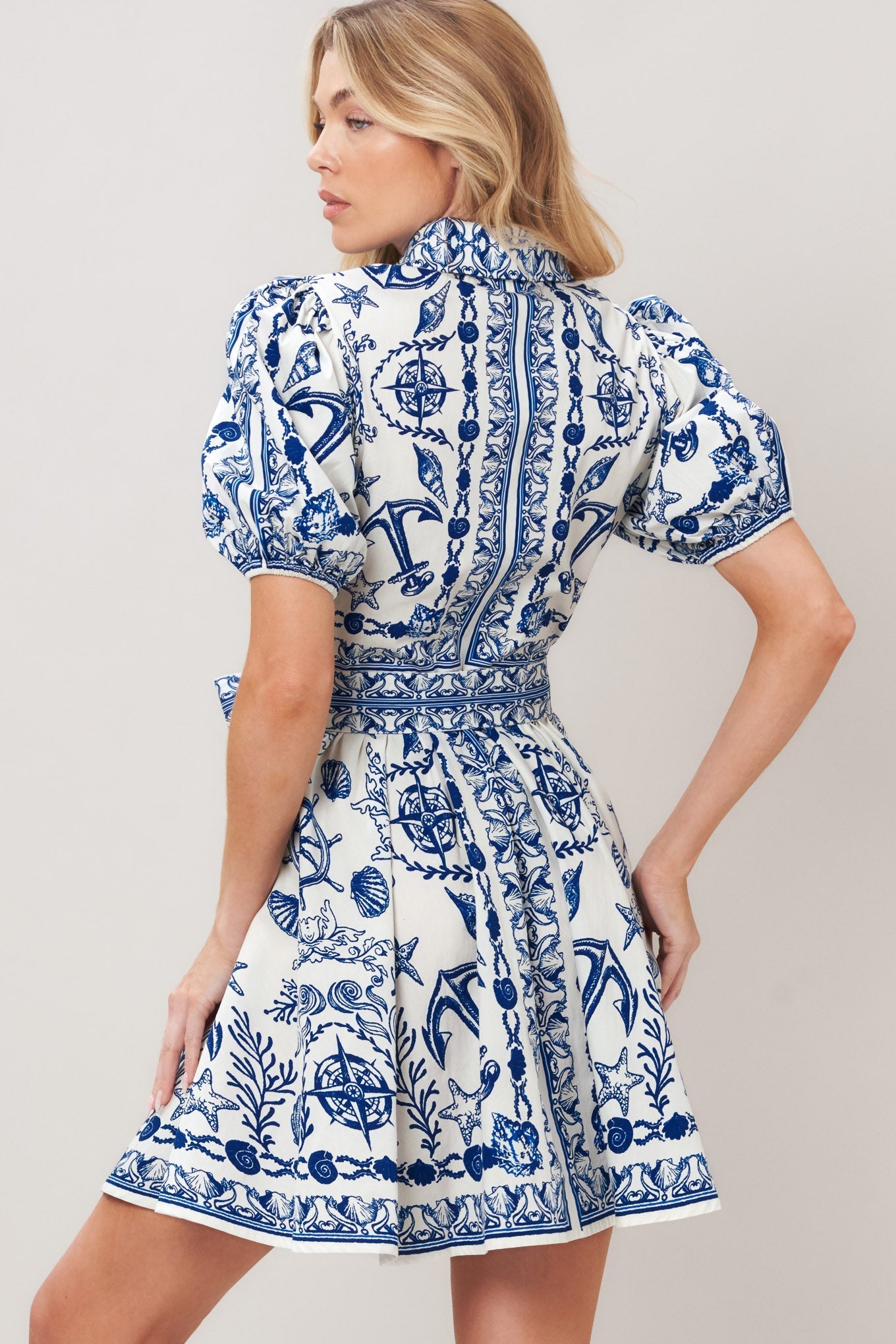 ISLAND PULSE BLUE MINI DRESS