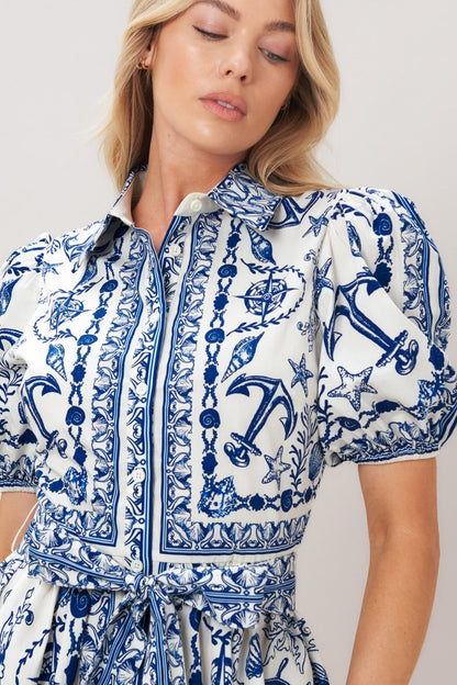 ISLAND PULSE BLUE MINI DRESS