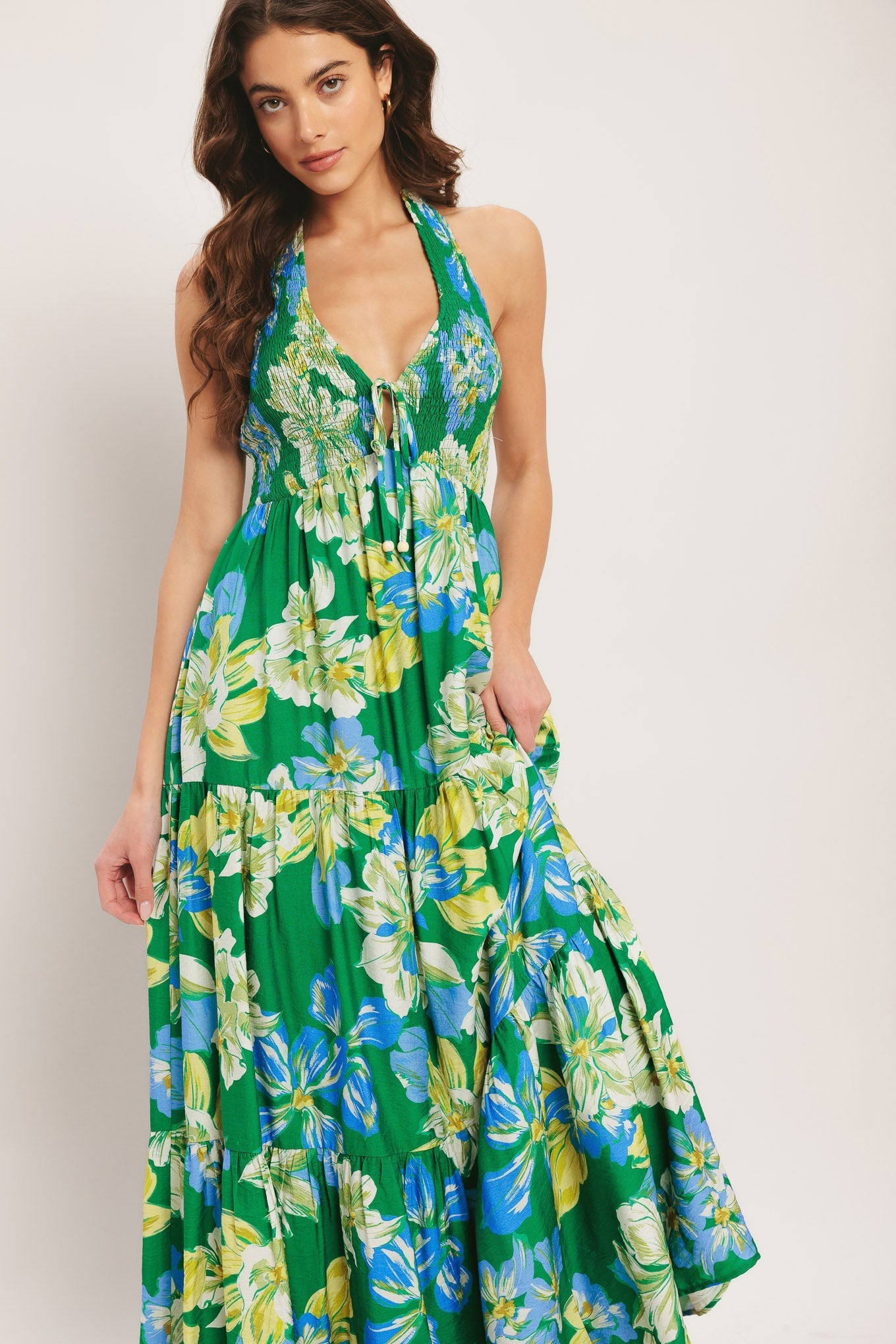 PALM SHORE BLOOM GREEN MAXI DRESS FINAL