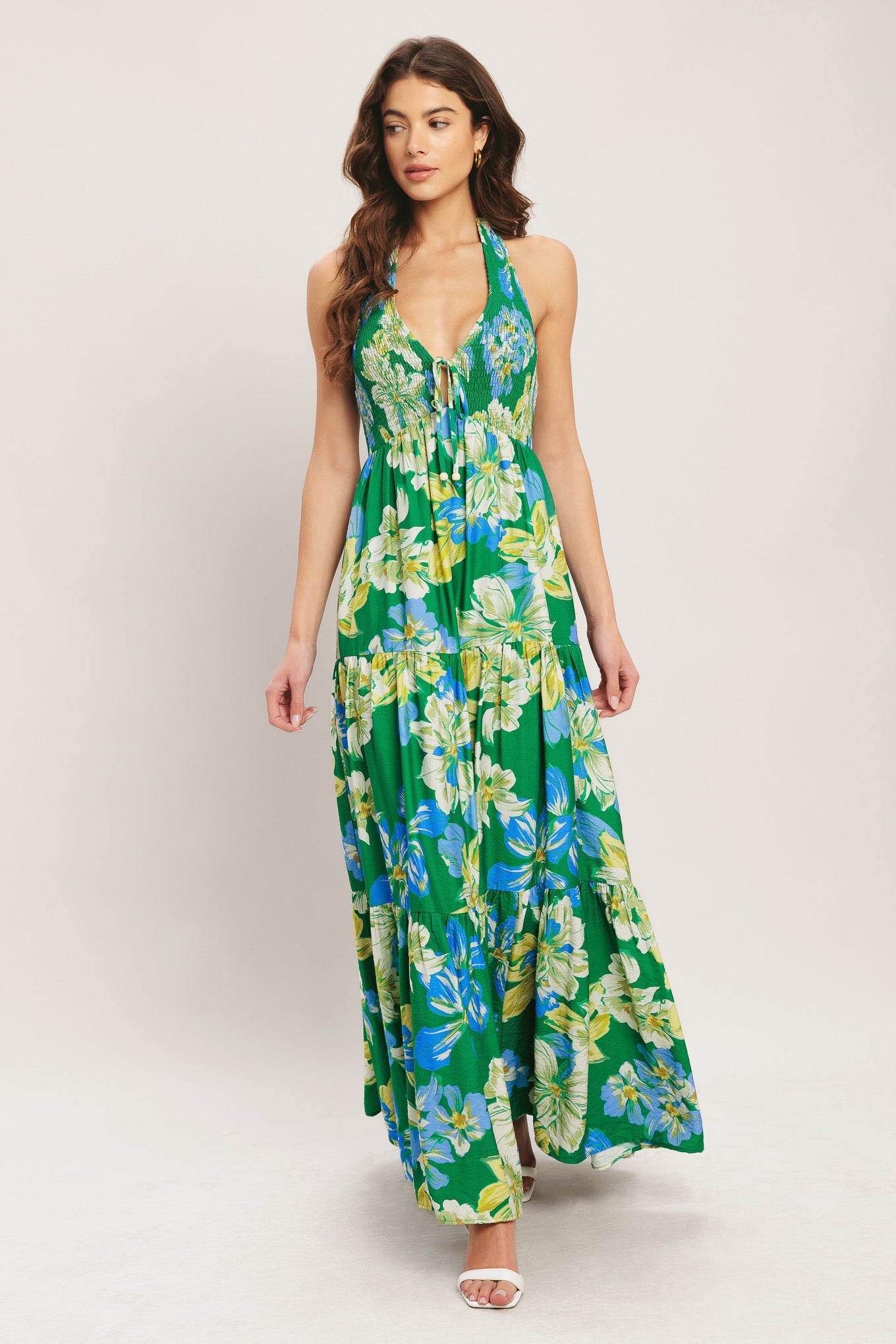 PALM SHORE BLOOM GREEN MAXI DRESS FINAL