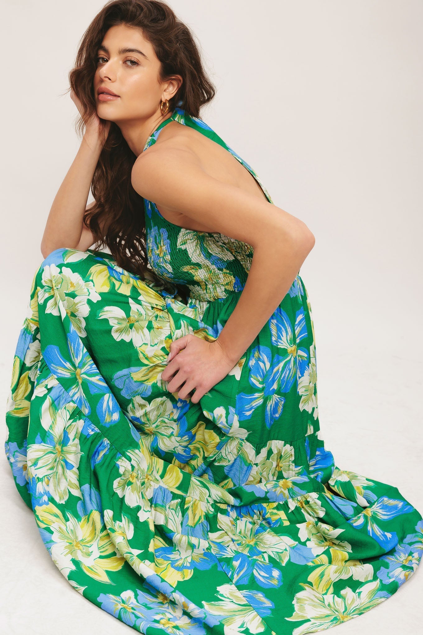 PALM SHORE BLOOM GREEN MAXI DRESS FINAL