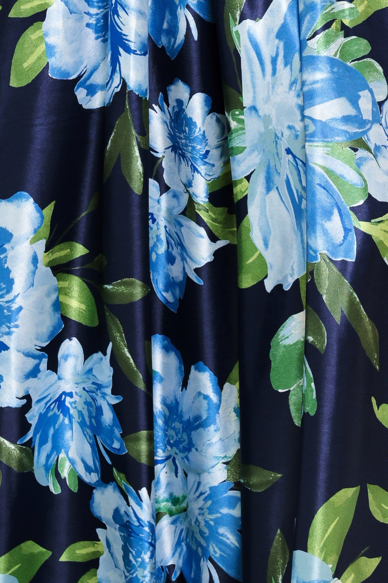 ELEGANT NAVY & BLUE BLOSSOM MAXI DRESS