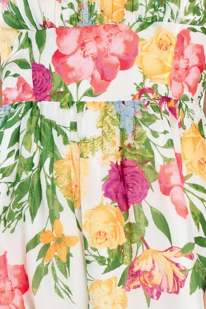 SHADOW SPRINGS A- FLORAL MIDI DRESS