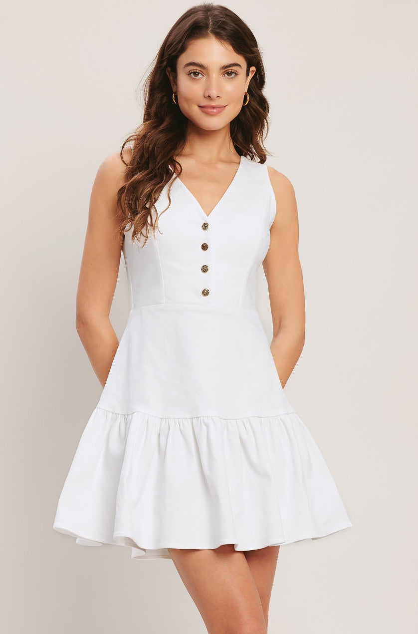 SKY GARDEN WHITE MINI DRESS