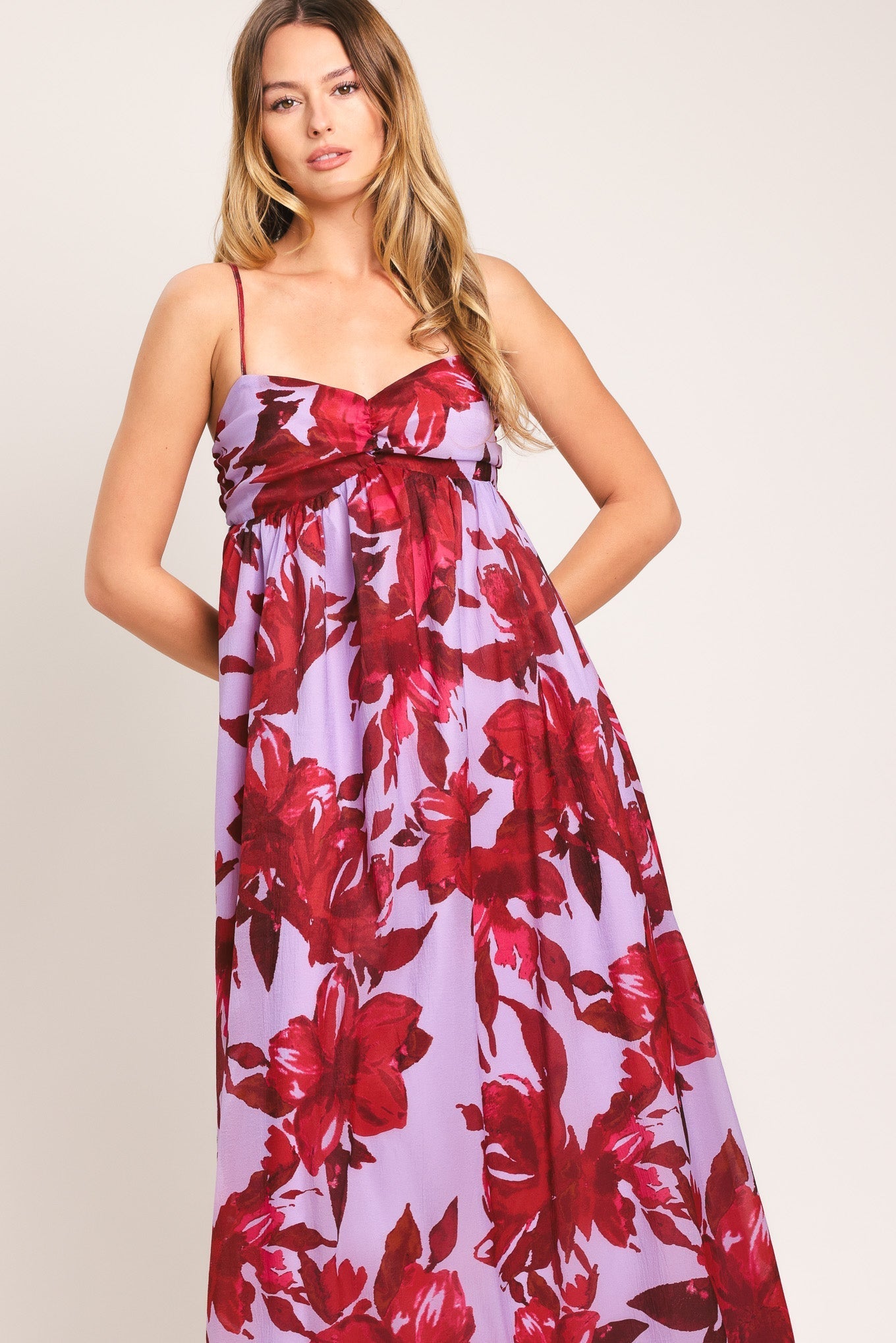 LOVE BLOSSOM FLORAL MAXI DRESS