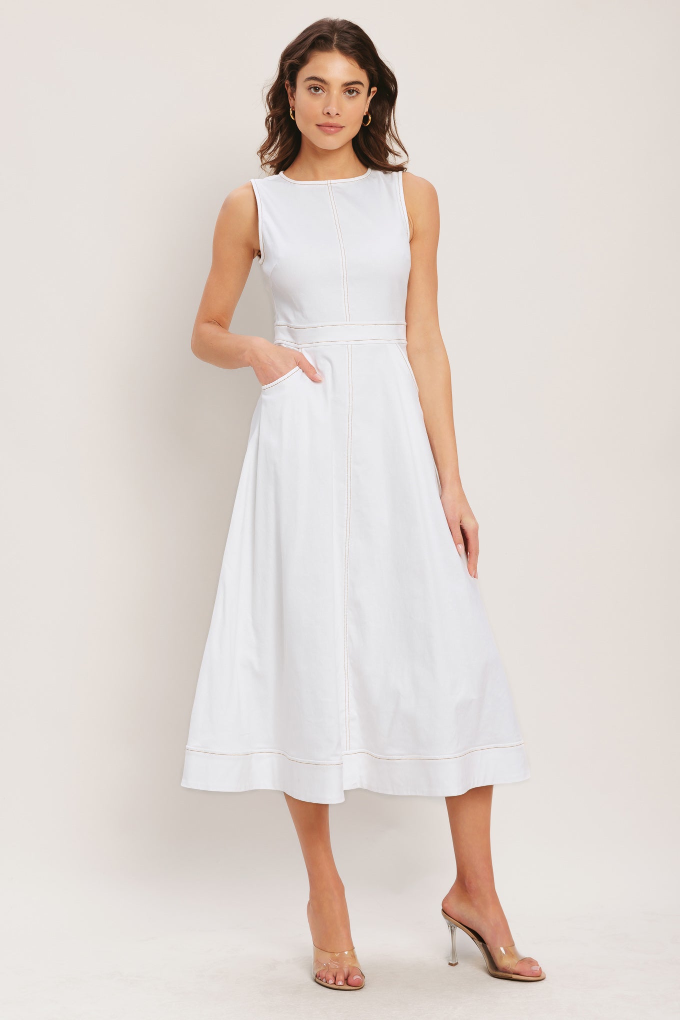 CLOUDLIGHT SUMMER WHITE MIDI DRESS