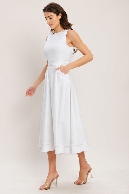 CLOUDLIGHT SUMMER WHITE MIDI DRESS