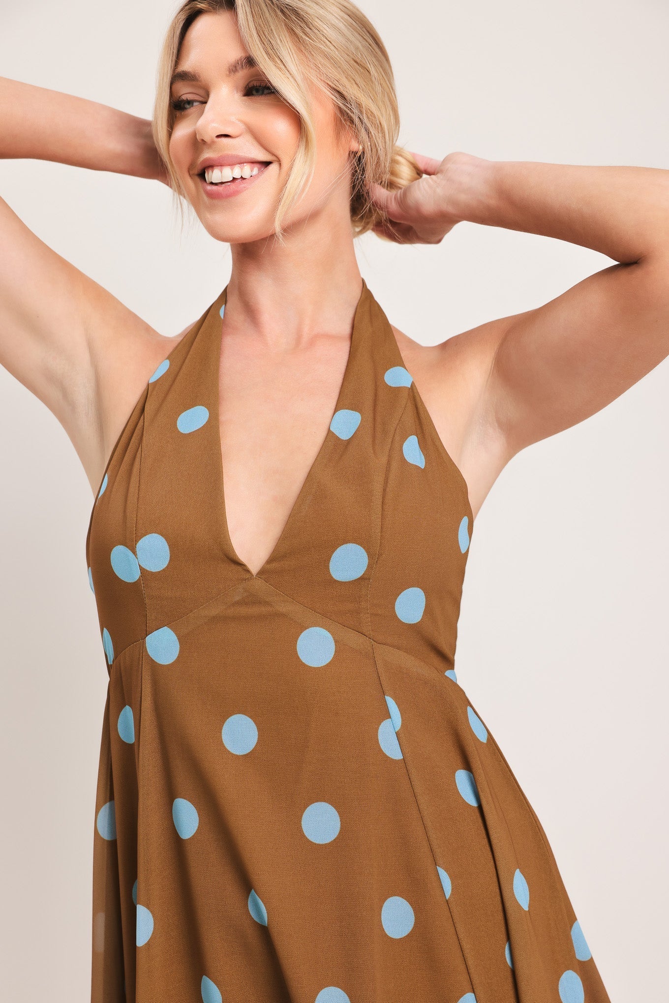 DOTTY LOVE HALTER MAXI DRESS