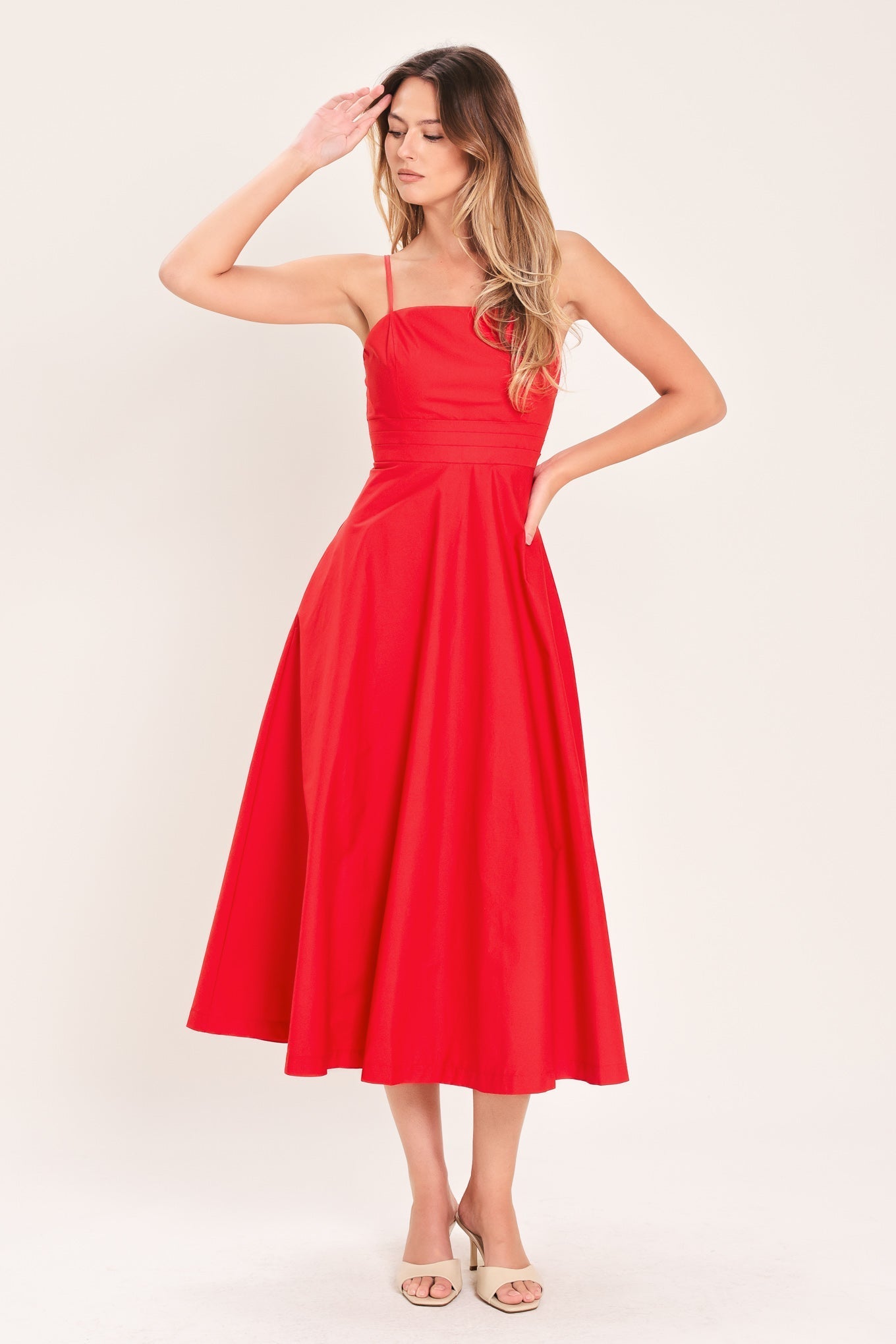 MODERN ROMANCE RED MIDI DRESS FINAL