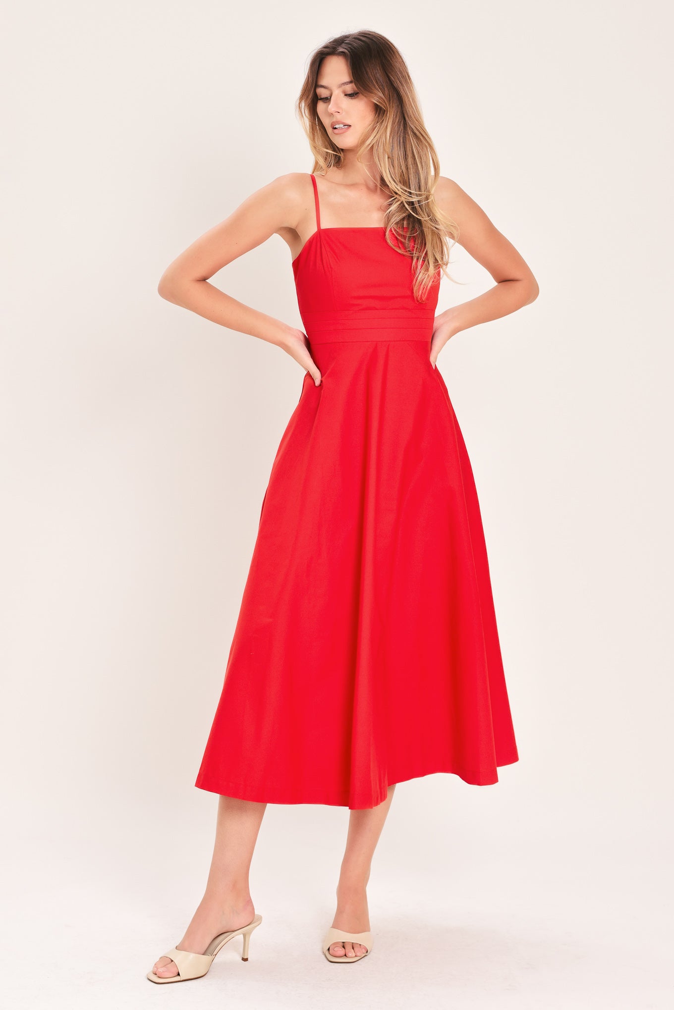 MODERN ROMANCE RED MIDI DRESS FINAL