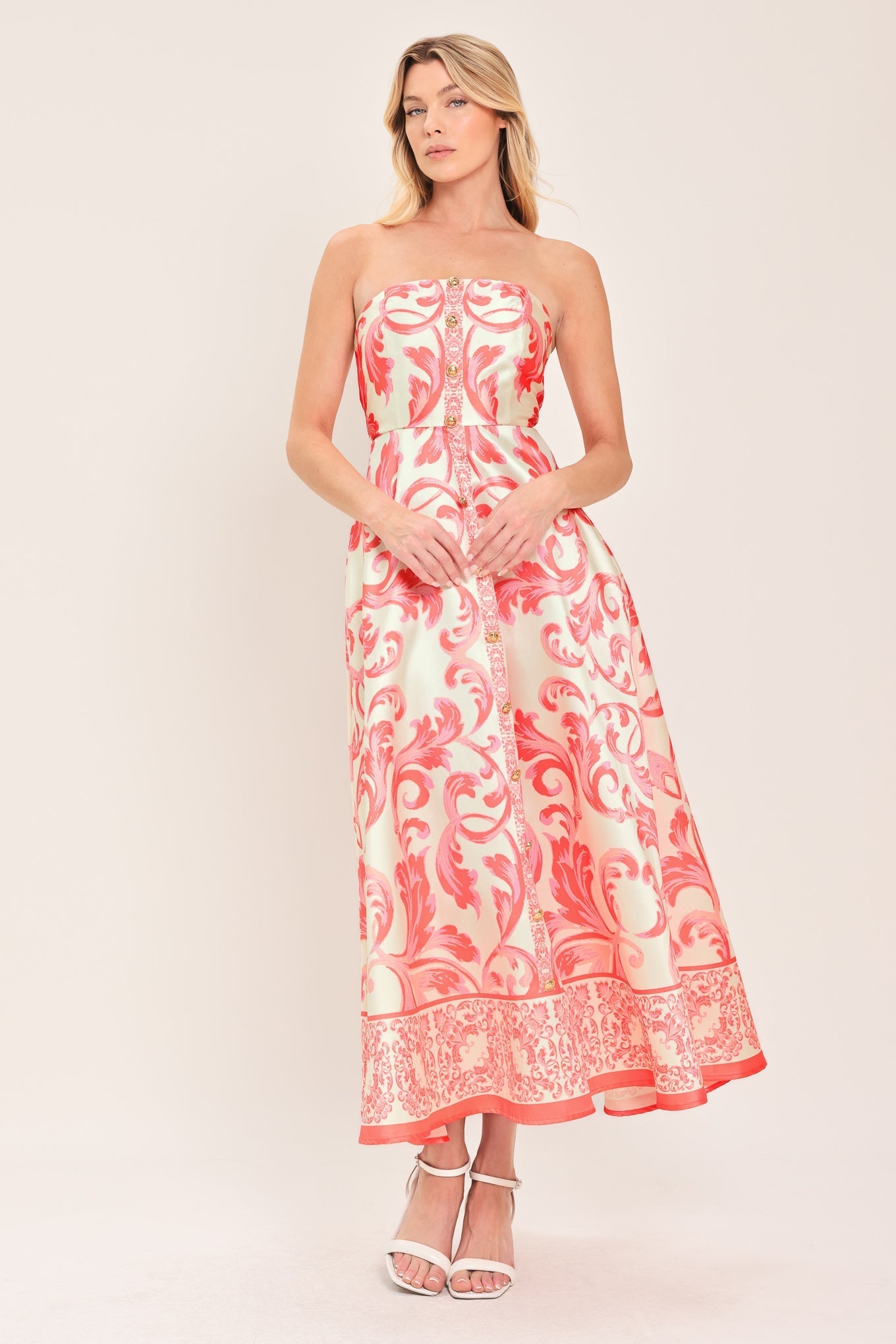 SUNSET ROYALTY PINK MIDI DRESS