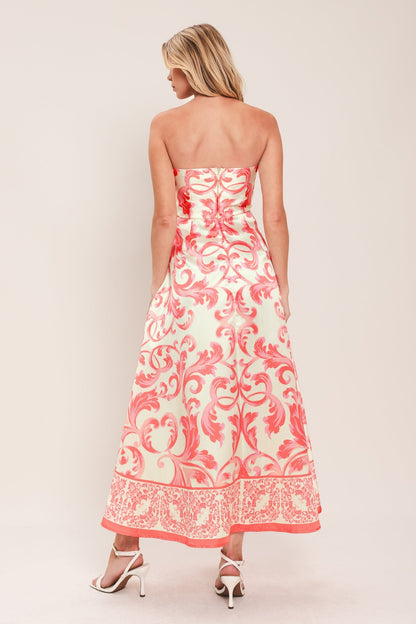 SUNSET ROYALTY PINK MIDI DRESS