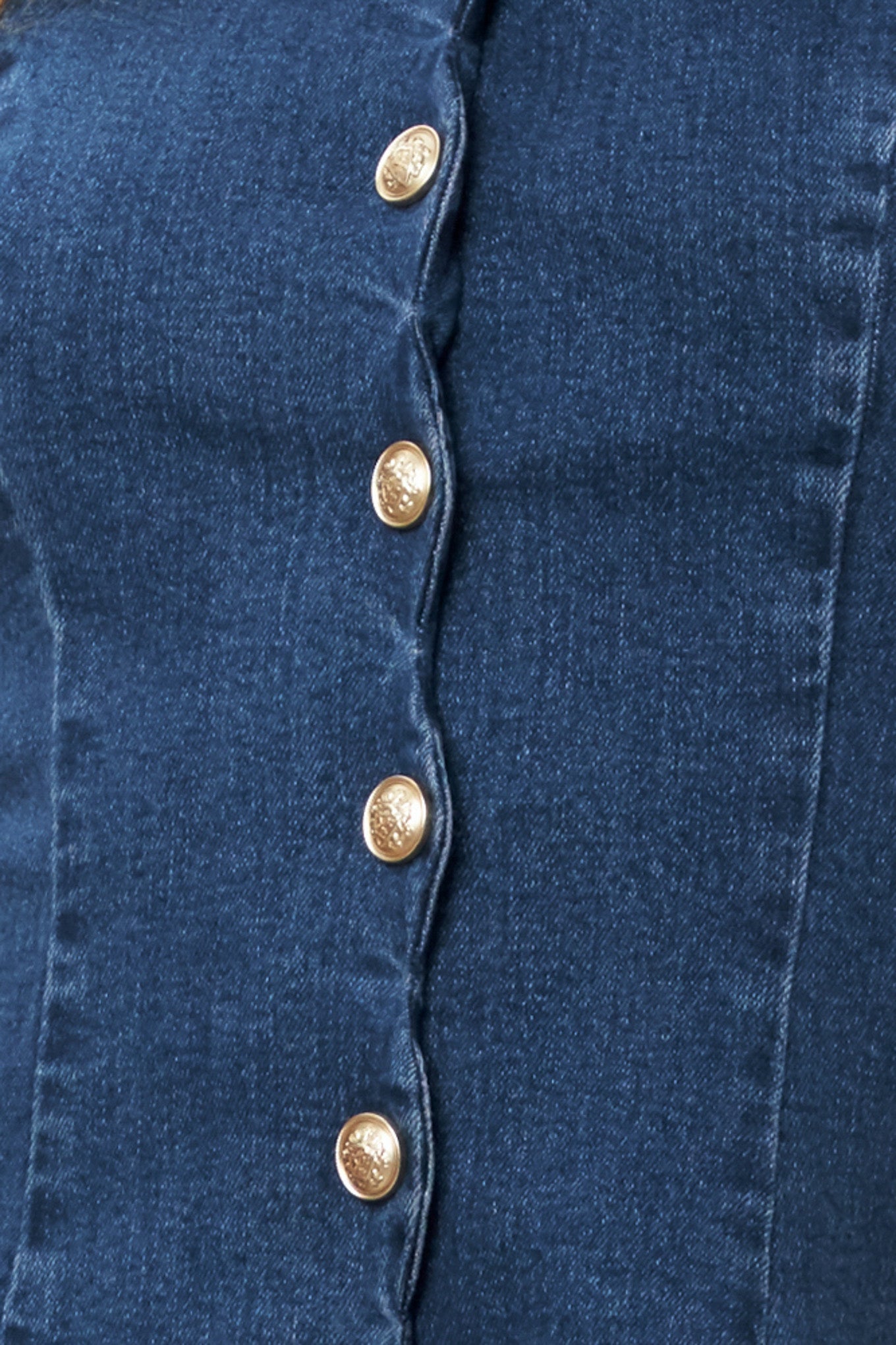BRUNCH DATE BUTTON FRONT DENIM MINI DRESS
