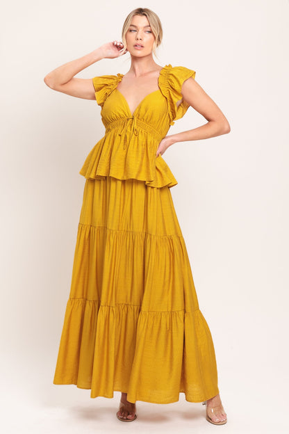 FALLING FOR YOU MUSTARD YELLOW MAXI DRESS