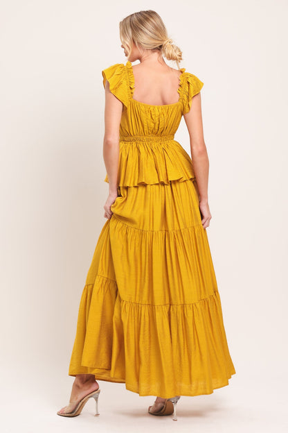 FALLING FOR YOU MUSTARD YELLOW MAXI DRESS