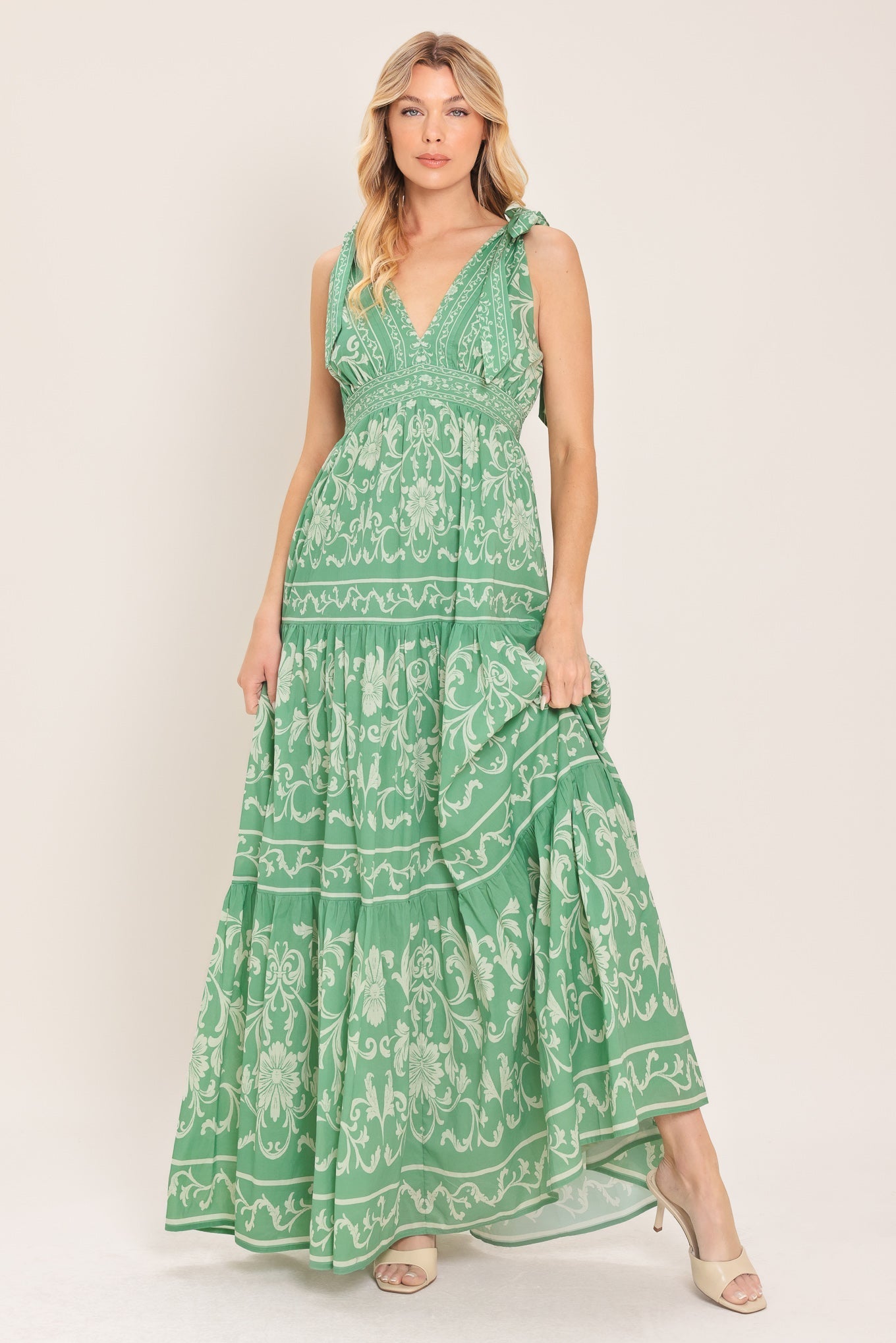VERONA GARDEN SAGE GREEN MAXI DRESS