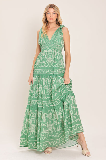 VERONA GARDEN SAGE GREEN MAXI DRESS