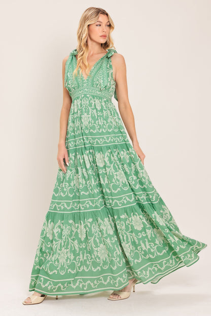 VERONA GARDEN SAGE GREEN MAXI DRESS