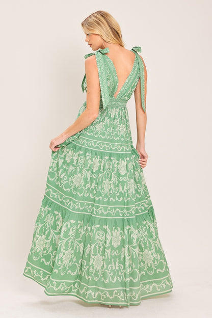 VERONA GARDEN SAGE GREEN MAXI DRESS
