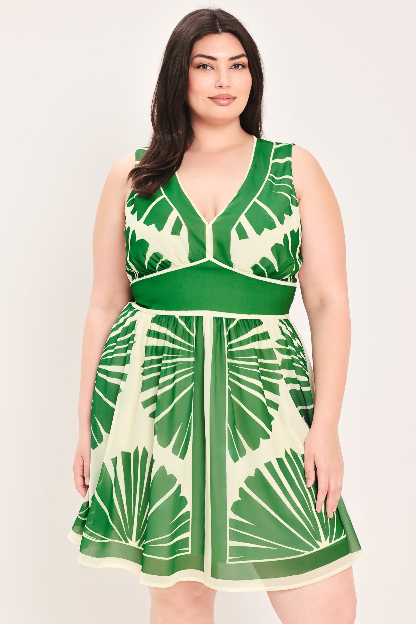 PALM BREEZE GREEN MINI DRESS