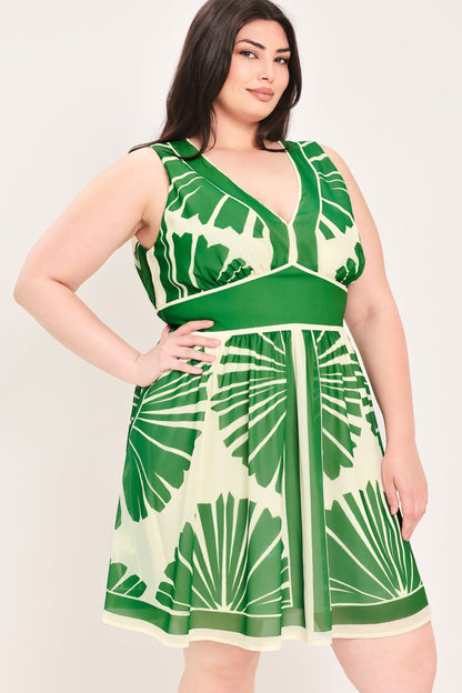 PALM BREEZE GREEN MINI DRESS