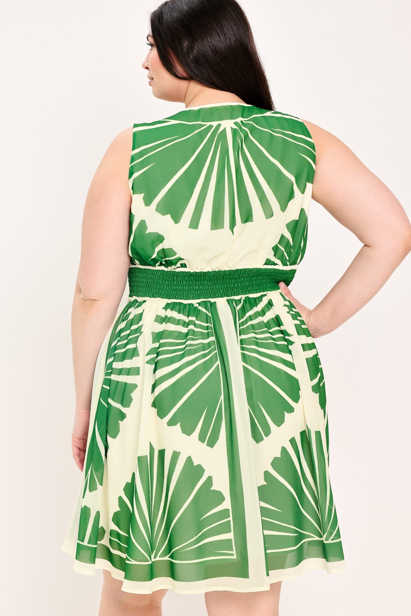 PALM BREEZE GREEN MINI DRESS