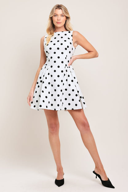SPOTLIGHT LOVE POLKA DOT MINI DRESS