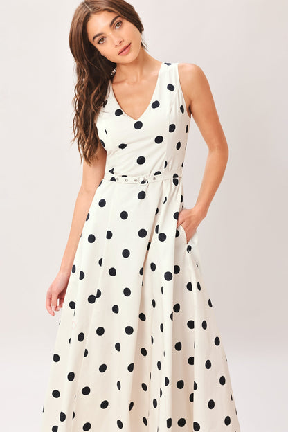 PURE POLKA IVORY MIDI DRESS