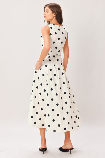 PURE POLKA IVORY MIDI DRESS