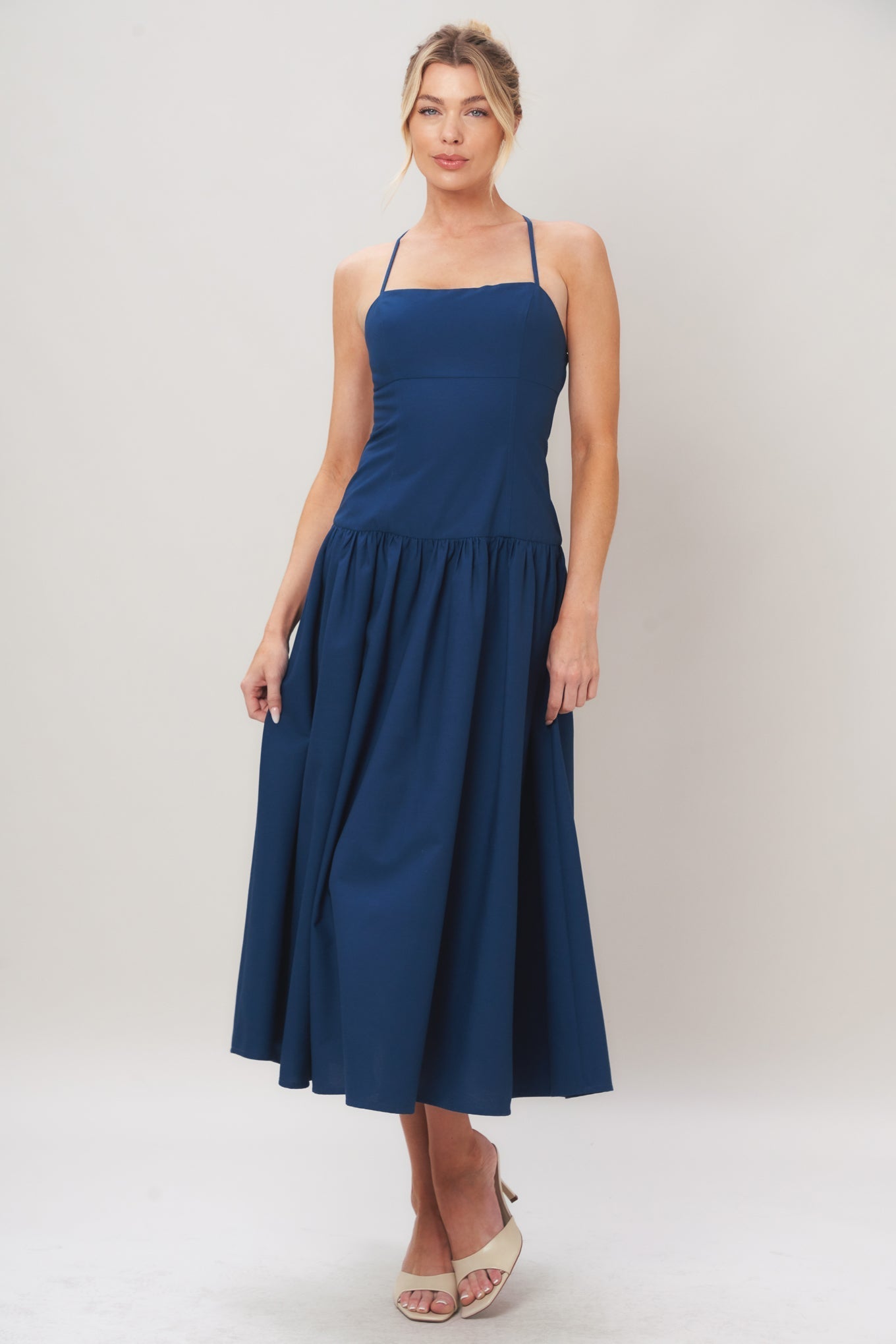 REFINED FLOW NAVY MIDI DRESS FINAL