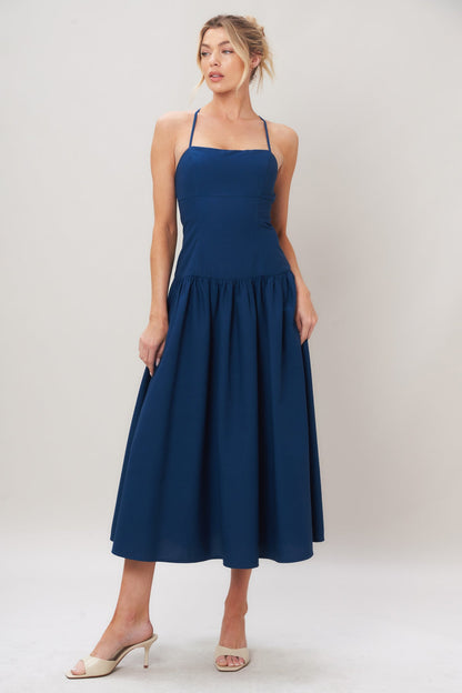 REFINED FLOW NAVY MIDI DRESS FINAL