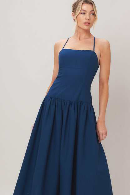 REFINED FLOW NAVY MIDI DRESS FINAL