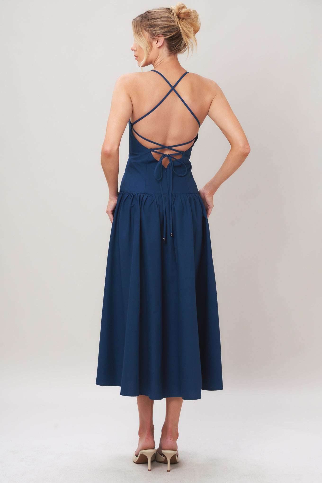 REFINED FLOW NAVY MIDI DRESS FINAL