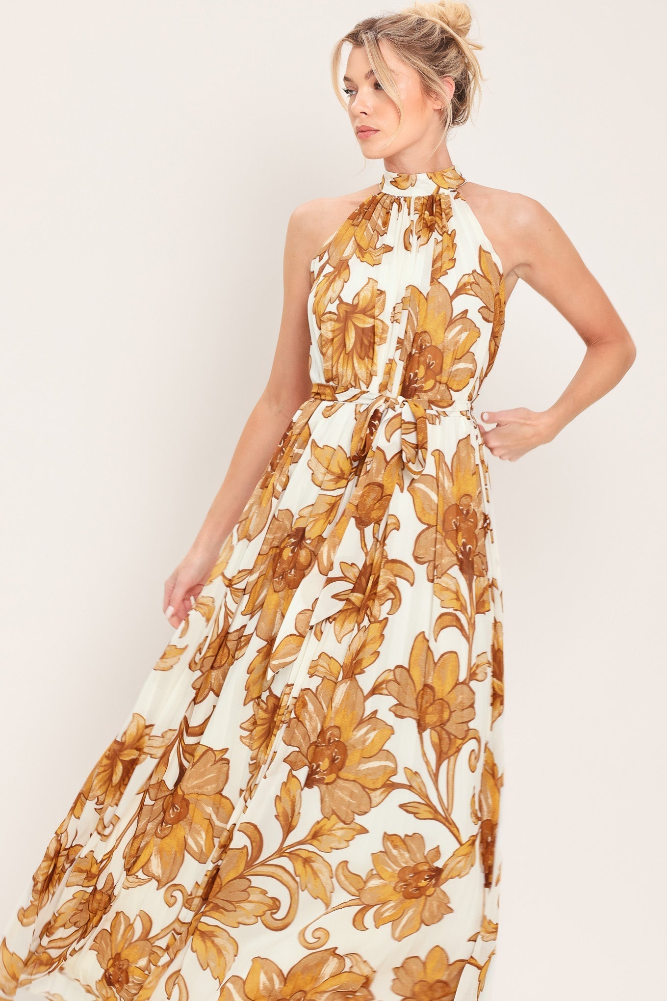HONEY LUXE HALTER MAXI DRESS