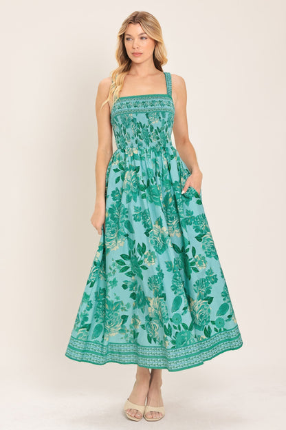 MINT PARADISO OPEN BACK MIDI DRESS