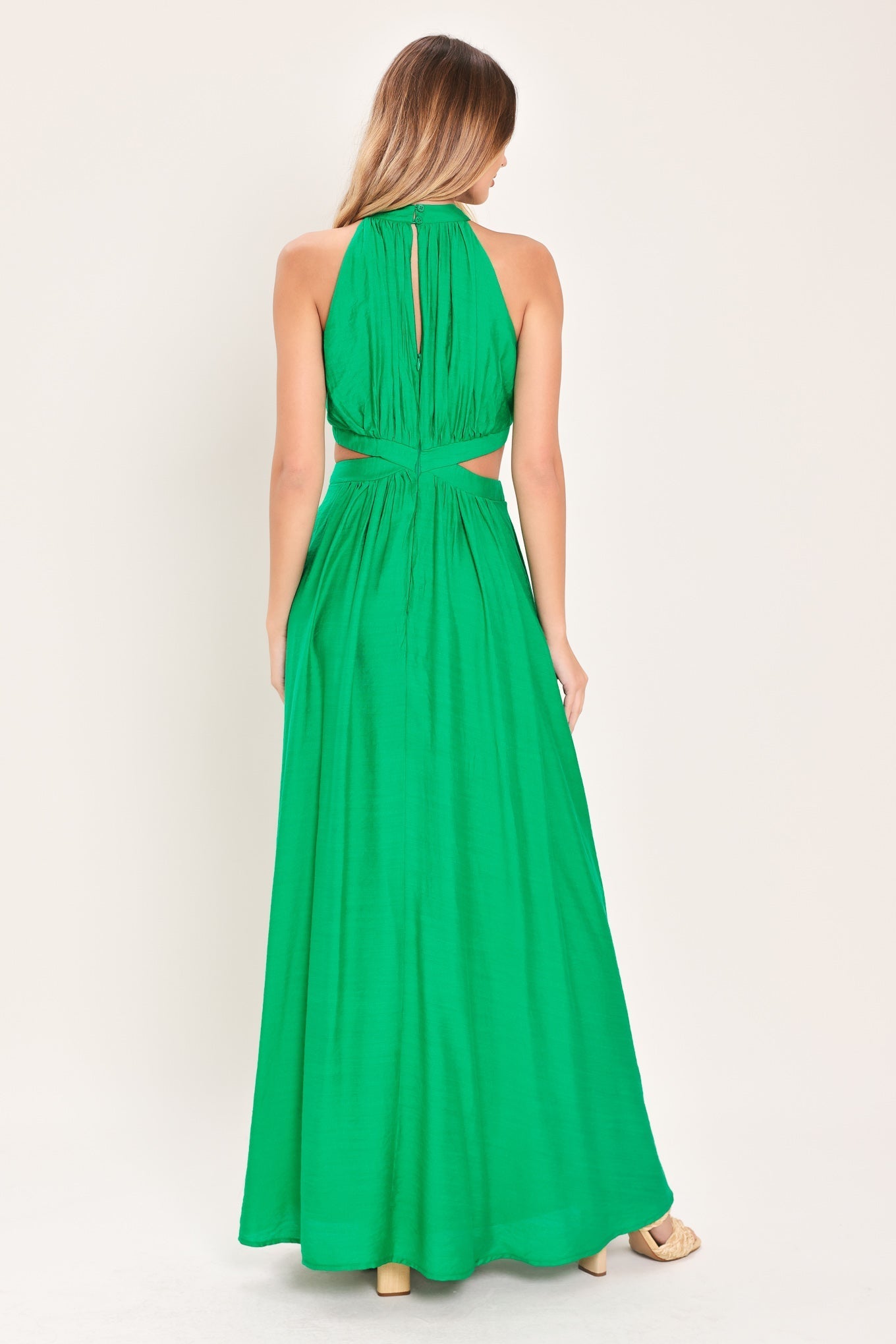HALTER MAXI DRESS WITH SIDE CUT-OUTS