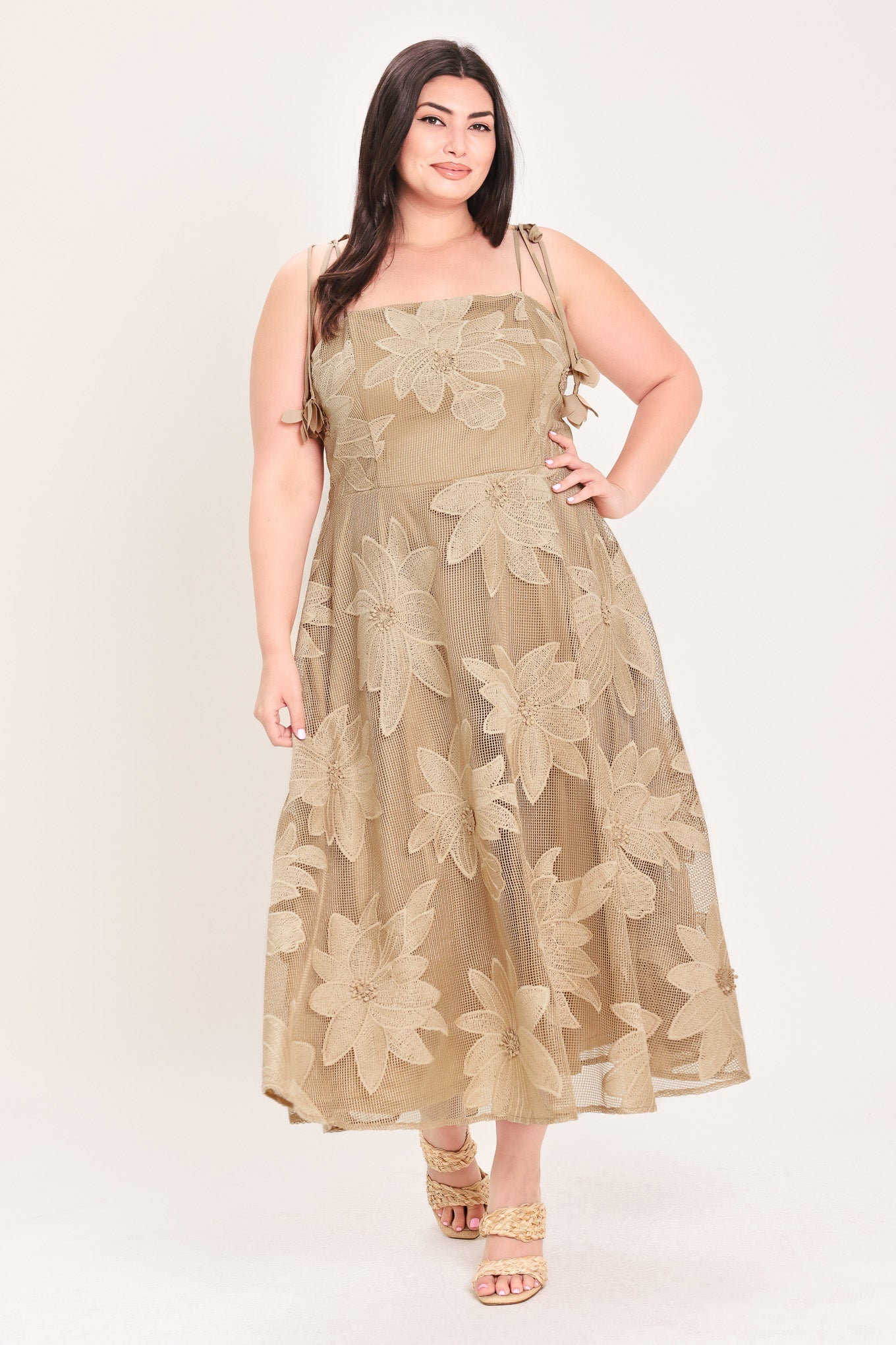 Sahara Sands Floral Lace Midi Dress